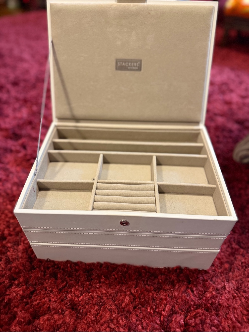 Stackers White Jewelry Box Organizer with Multiple Compartments